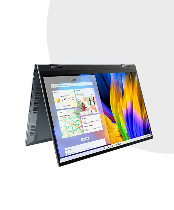 Asus ZenBook 14 Flip OLED UP5401ZA | 2-In-1 Laptop Grey | 14'' 2.8K Touch | 12th Gen Intel Core i7-12700H | 16GB Ram | 512GB SSD| Intel Iris Xe | W11 | HS 5 Asus ZenBook 14 Flip OLED UP5401ZA Pine Grey MC Solution BD 2