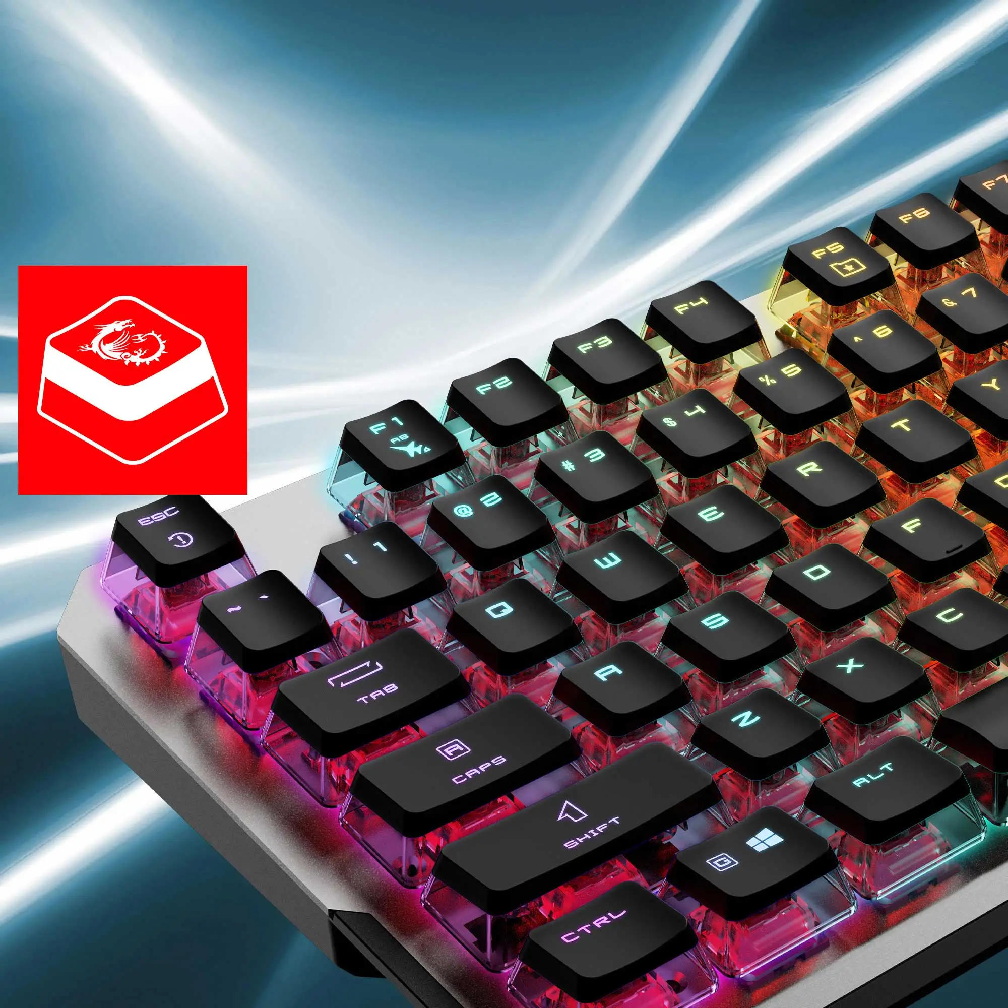 msi Vigor GK71 Sonic MSI CLEARCAPS FOR ENHANCED RGB LIGHTING
