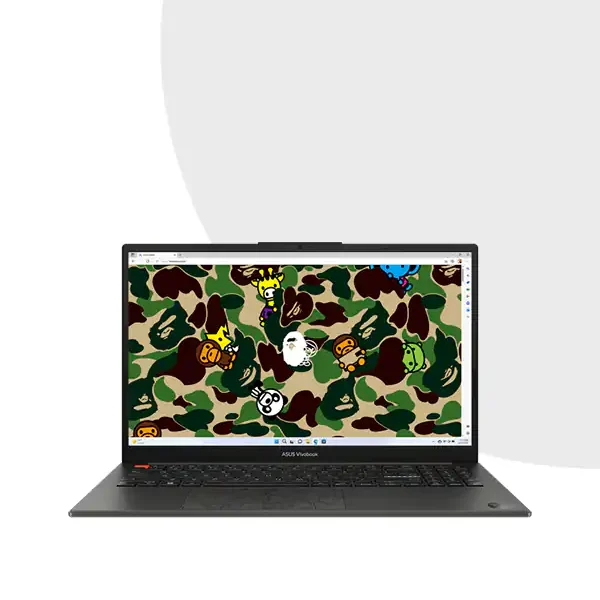 ASUS Vivobook S 15 OLED BAPE Edition K5504 Green Camo Bundle with Midnight Black Price in Bangladesh | MC Solution BD