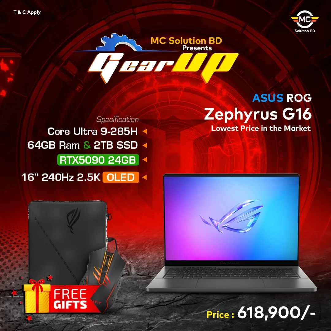 ASUS ROG Zephyrus G16 GU605CX 2025 | Intel Core Ultra 9 285H | 64GB Ram | 2TB SSD | RTX 5090 | AI Boost NPU