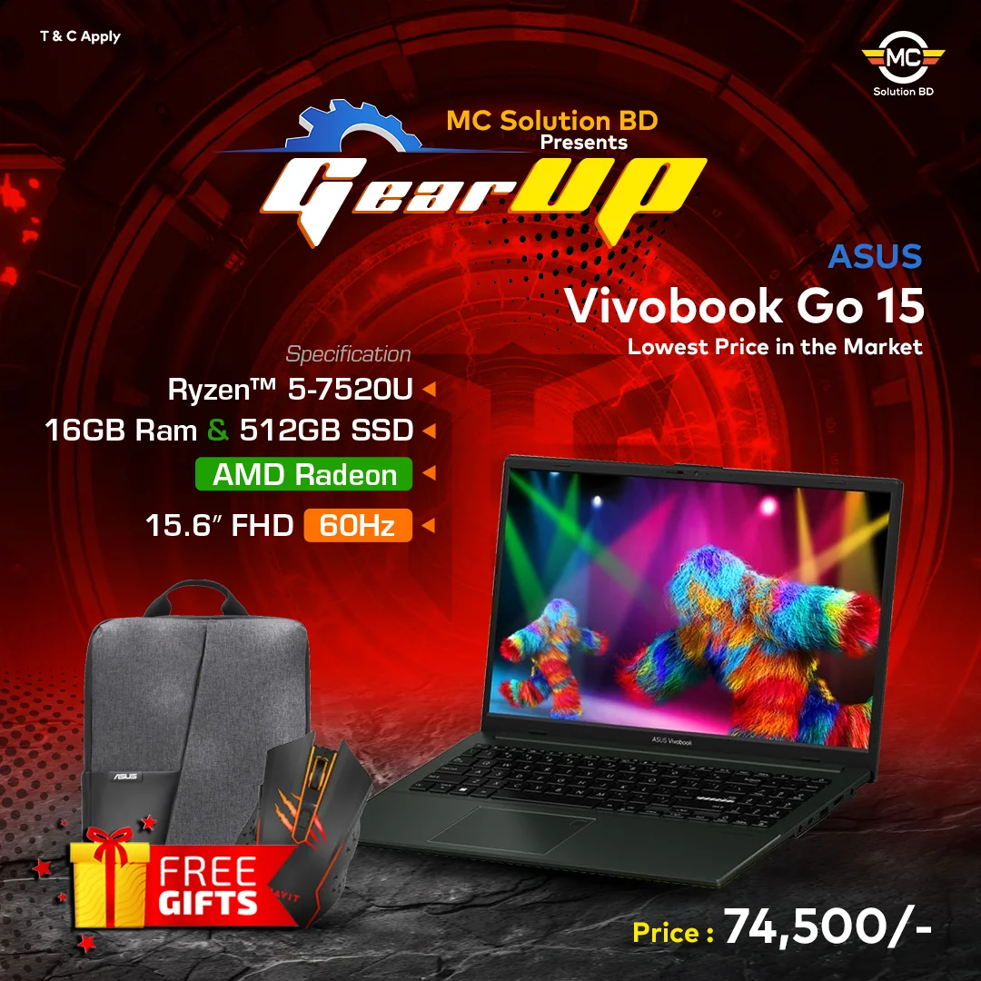 ASUS Vivobook Go 15 E1504FAB 2023 | 15.6” FHD | AMD Ryzen™ 5 7520U | 16 GB RAM | 512 GB SSD | AMD Radeon™ Graphics | W 11