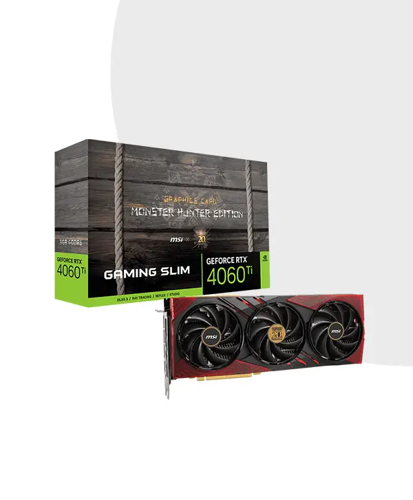 MSI Gaming RTX 4060 Ti 8G Gaming Slim x GC30 Monster Hunter Edition 8GB GDDR6 Graphics Card