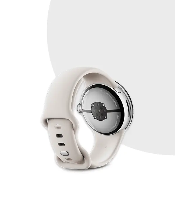 Google Pixel Watch 3 41mm 45mm Polished Silver Aluminum Case / Porcelain Active Band
