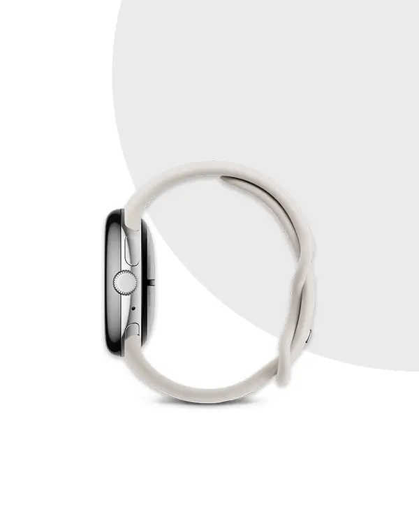 Google Pixel Watch 3 41mm 45mm Polished Silver Aluminum Case / Porcelain Active Band