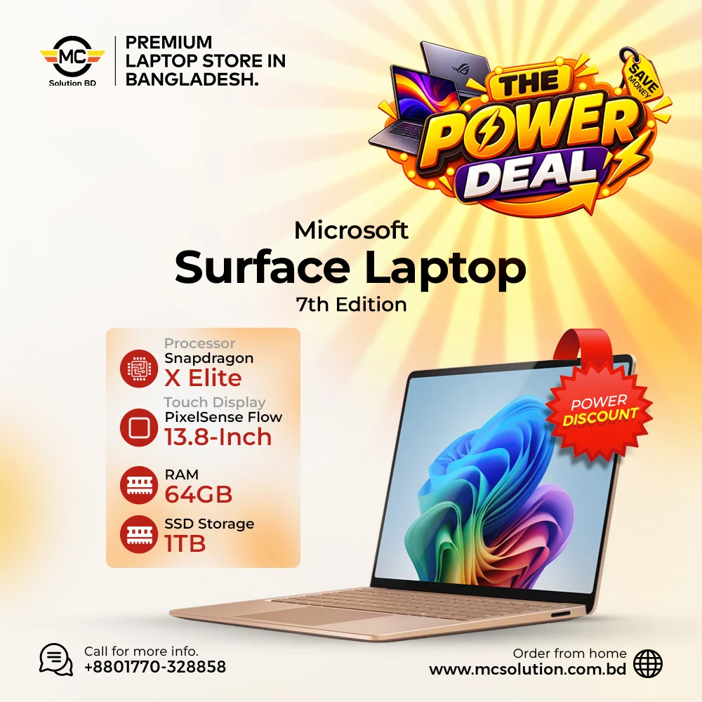 Microsoft Surface Laptop 7 | 13.8” Touchscreen Display | 64GB Ram | 1TB SSD | Snapdragon X Elite (12 Core)