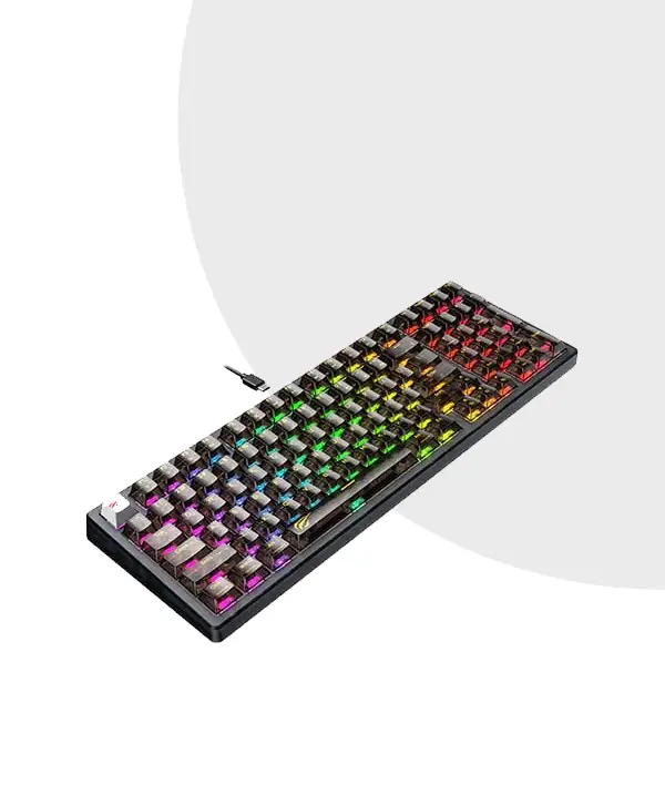 Havit KB875L Gamenote Usb To Type-c Rgb Backlit Custom Lighting Mechanical Keyboard With Transparent Key