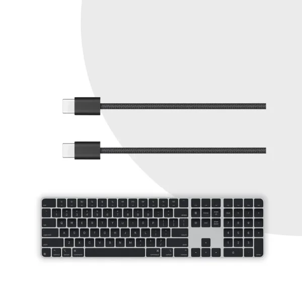 Apple Magic Keyboard with Touch ID and Numeric Keypad for Mac models with Apple silicon USB–C Black Keys MXK83
