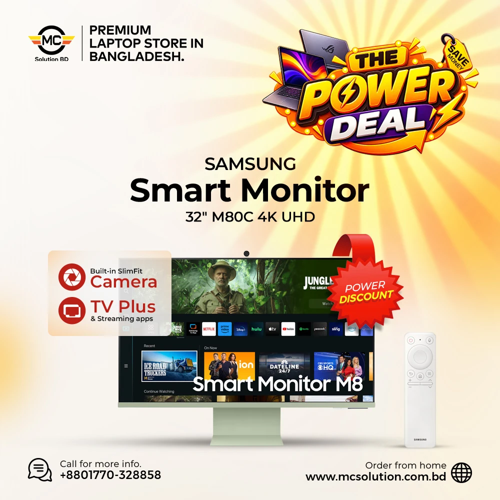 SAMSUNG 32-inch M80C UHD HDR Smart Monitor Warm White PRICE IN BANGLADESH MC SOLUTION BD