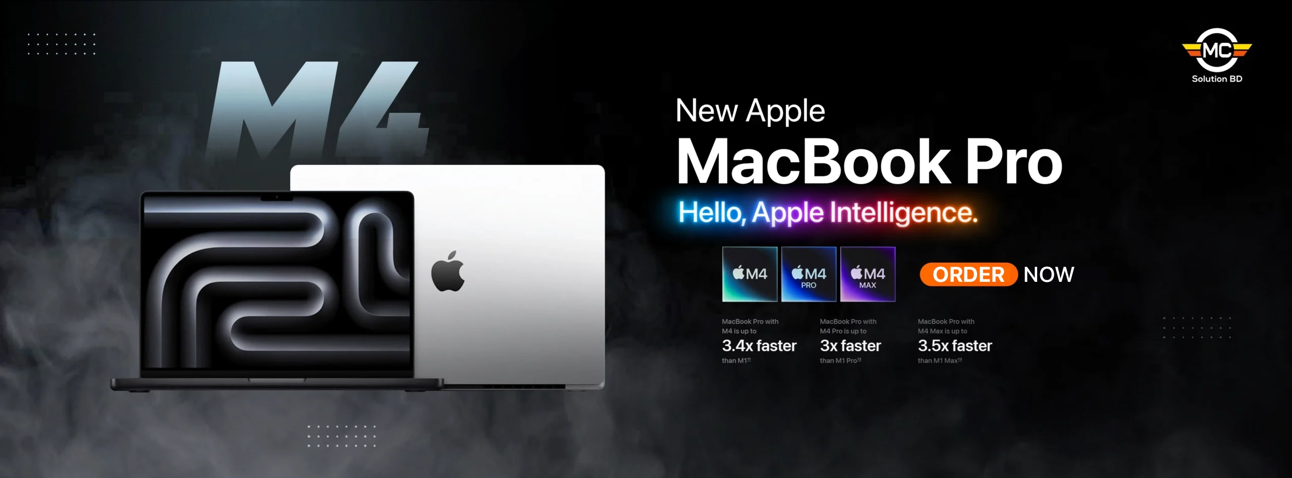 Apple MacBook PRO 14 and 16 2024 powered by M4 Chips in Bangladesh MC Solution BD