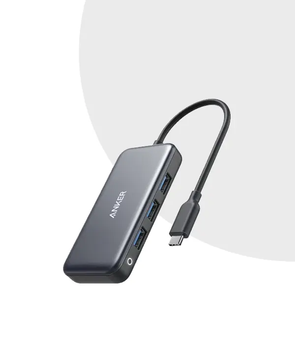 Anker Premium 4-in-1 USB-C Hub USB-C port with 1 USB-C charging port | 1 USB-A charging & data port | 1 USB-A data port