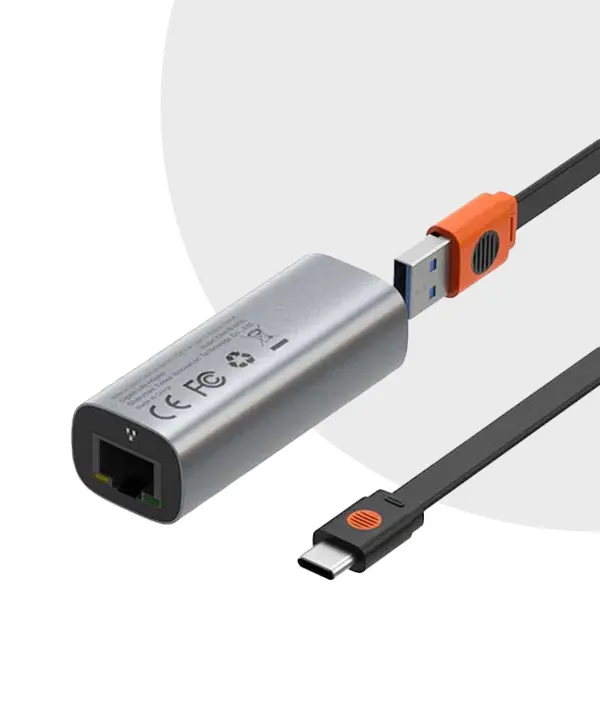 Baseus Steel Cannon Series Gigabit LAN Adapter USB-A to Type-C