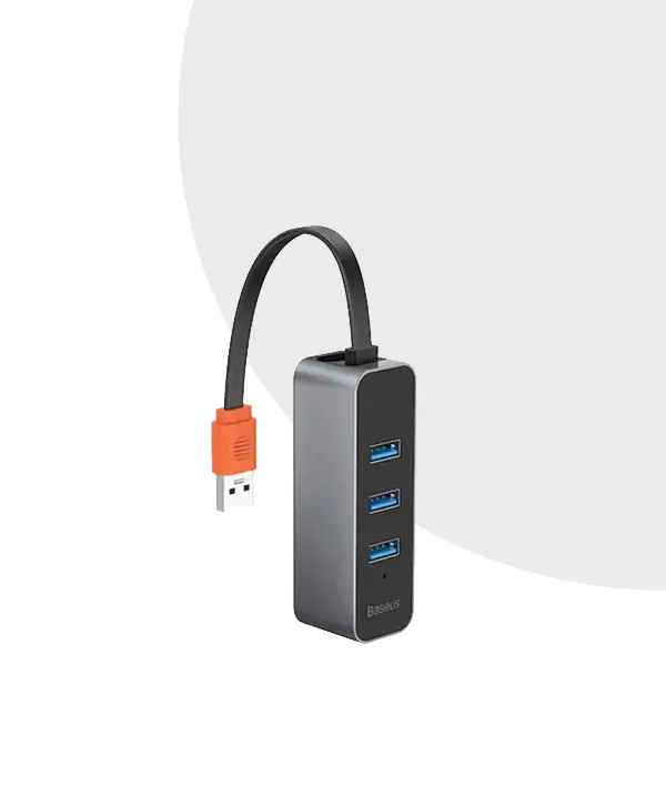 Baseus Steel Cannon Hub Adapter USB A to USB 3.0  x3 + RJ45 HUB