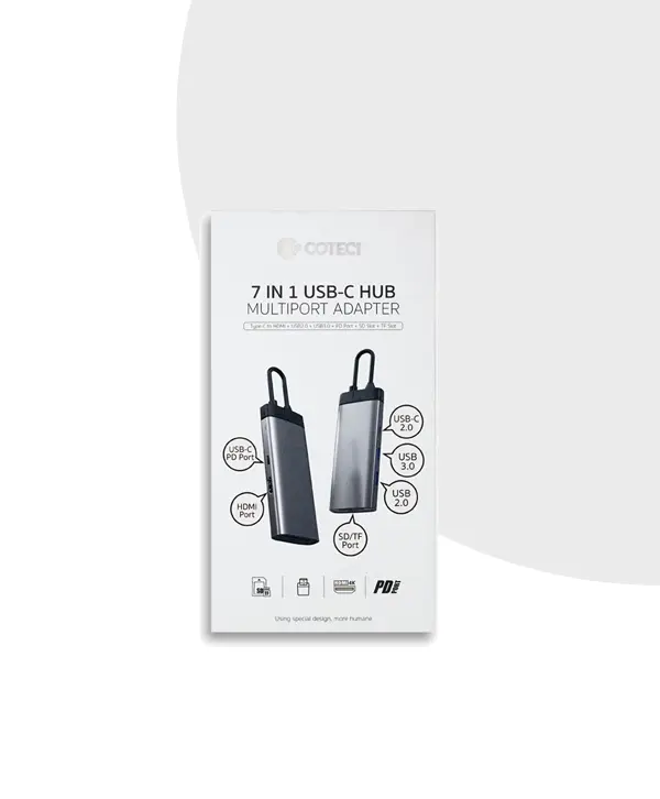 COTECi 7 in 1 USB-C HUB Multiport Adapter