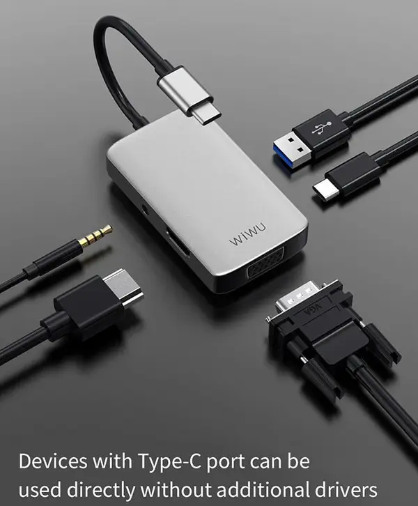 WiWU Alpha 5 in 1 USB-C Hub A513HVP