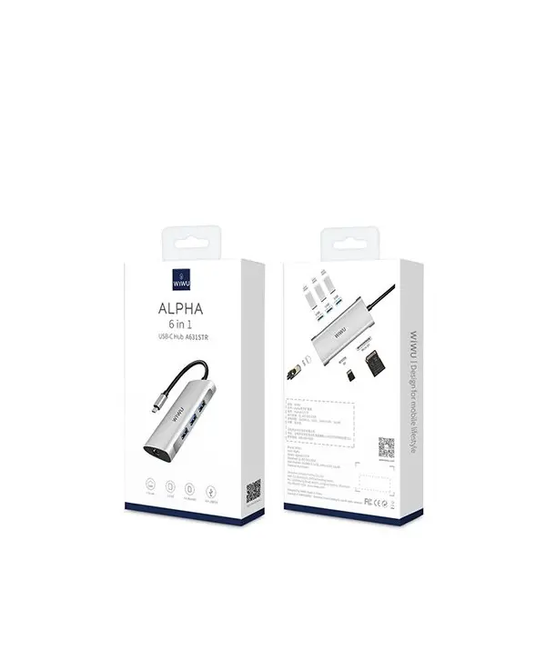 WiWU Alpha A631STR 6-in-1 USB-C Hub Multi-function Type-C Hub Adapter 5 WiWU Alpha A631STR 6-in-1 USB-C Hub