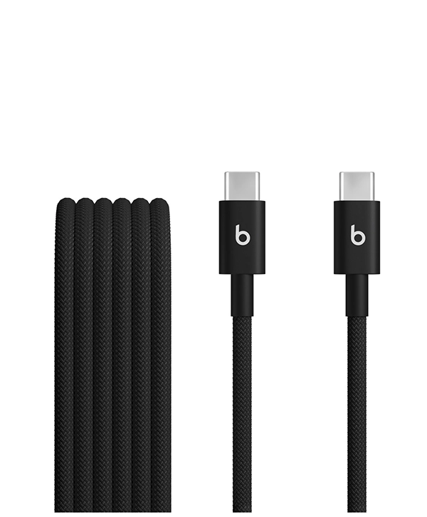 Beats USB‑C to USB‑C Woven Cable (1.5 m / 5 ft) for Mac, iPhone ,iPad, AirPods 12 Beats USB‑C to USB‑C Woven Cable 1.5 m 5 ft Bolt Black MDGA4