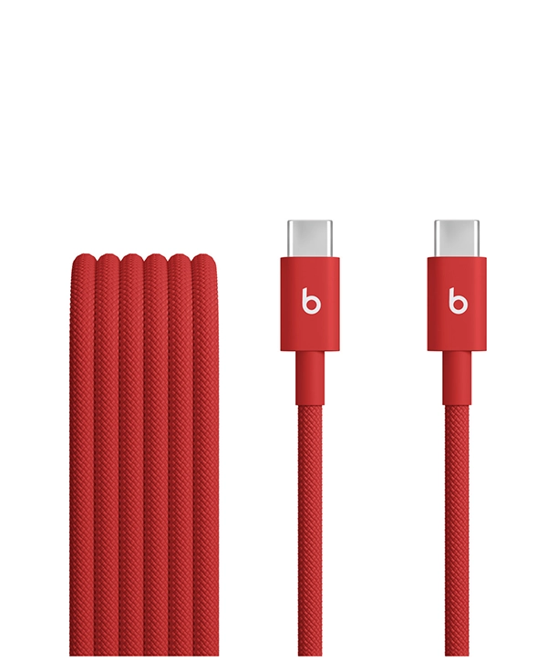Beats USB‑C to USB‑C Woven Cable (1.5 m / 5 ft) for Mac, iPhone ,iPad, AirPods 14 Beats USB‑C to USB‑C Woven Cable 1.5 m 5 ft Rapid Red MDGF4