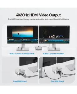 PULWTOP Mac Mini M4 Dock with M.2 SSD Enclosure
