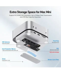 PULWTOP Mac Mini M4 Dock with M.2 SSD Enclosure