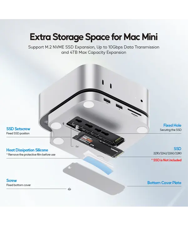 PULWTOP Mac Mini M4 Dock with M.2 SSD Enclosure 7 PULWTOP Mac Mini M4 Dock with M.2 SSD Enclosure