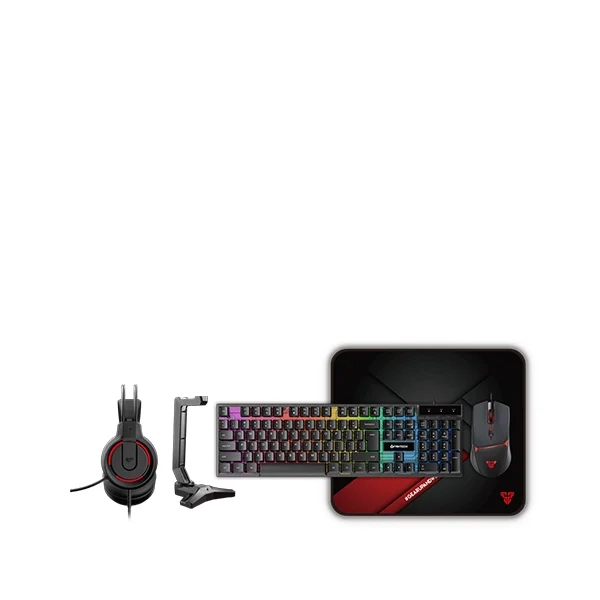 Fantech P51 5-In-1 Keyboard Combo with Mouse + Mousepad + Headset + Headset stand