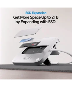 PULWTOP Mac Mini M4 Dock and Stand (9-in-1, M.2 SSD case, HDMI 4K, 10Gbps）