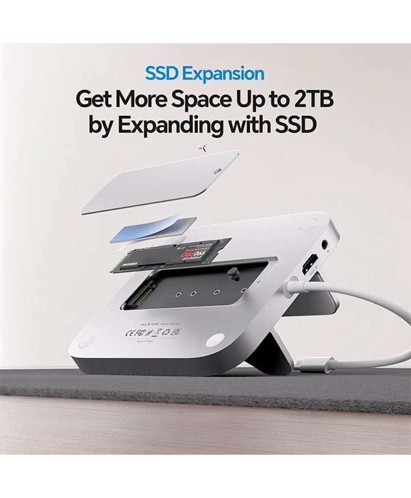 PULWTOP Mac Mini M4 Dock and Stand (9-in-1, M.2 SSD case, HDMI 4K, 10Gbps）