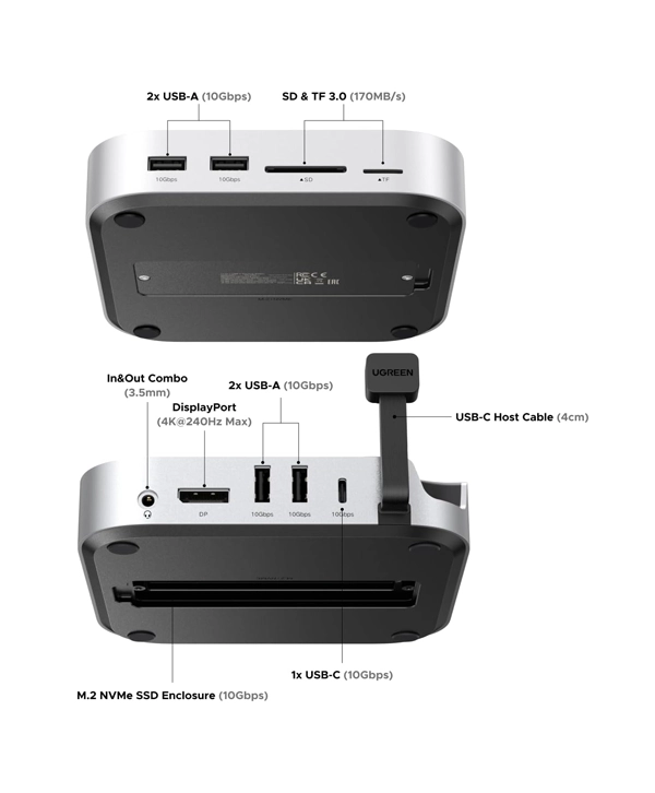 UGREEN CM841 11-in-1 USB-C Docking Station for Mac mini M4/ M4 Pro