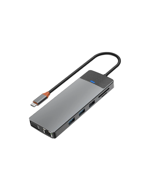 WiWU Linker 12 in 1 Type C hub USB C Docking Station for Macbook with HDMI SD/TF card reader VGA LAN PD100W