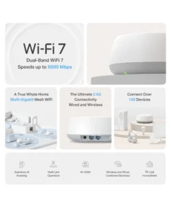 TP-Link Deco BE25 Dual-Band BE5000 WiFi 7 Mesh Wi-Fi System 3-Pack