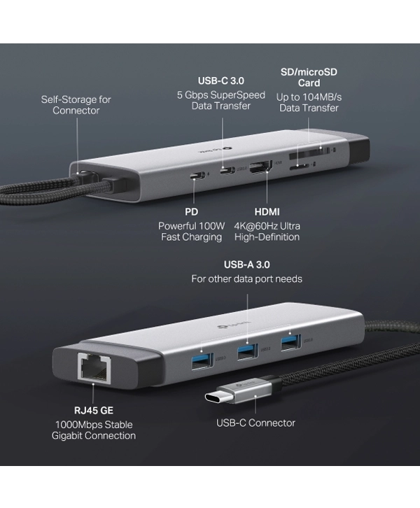 TP-Link UH9120C USB Type-C HDMI SD TF & LAN 9 in 1 Hub PRICE IN BANGLADESH MC SOLUTION BD