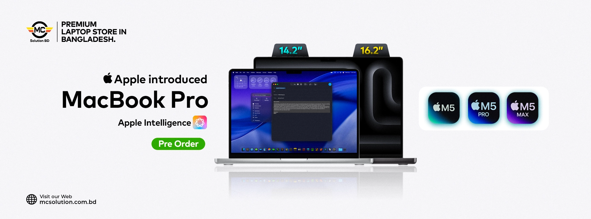 Apple MacBook Pro 14 inch and 16 inch with M5, M5 PRO and M5 MAX chips Laptops price in Bangladesh at MC Solution BD
