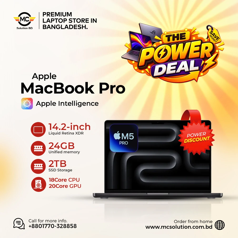 MacBook Pro M5 PRO | 14‑inch | 18-core CPU 20-core GPU | 24 GB RAM – 2TB SSD
