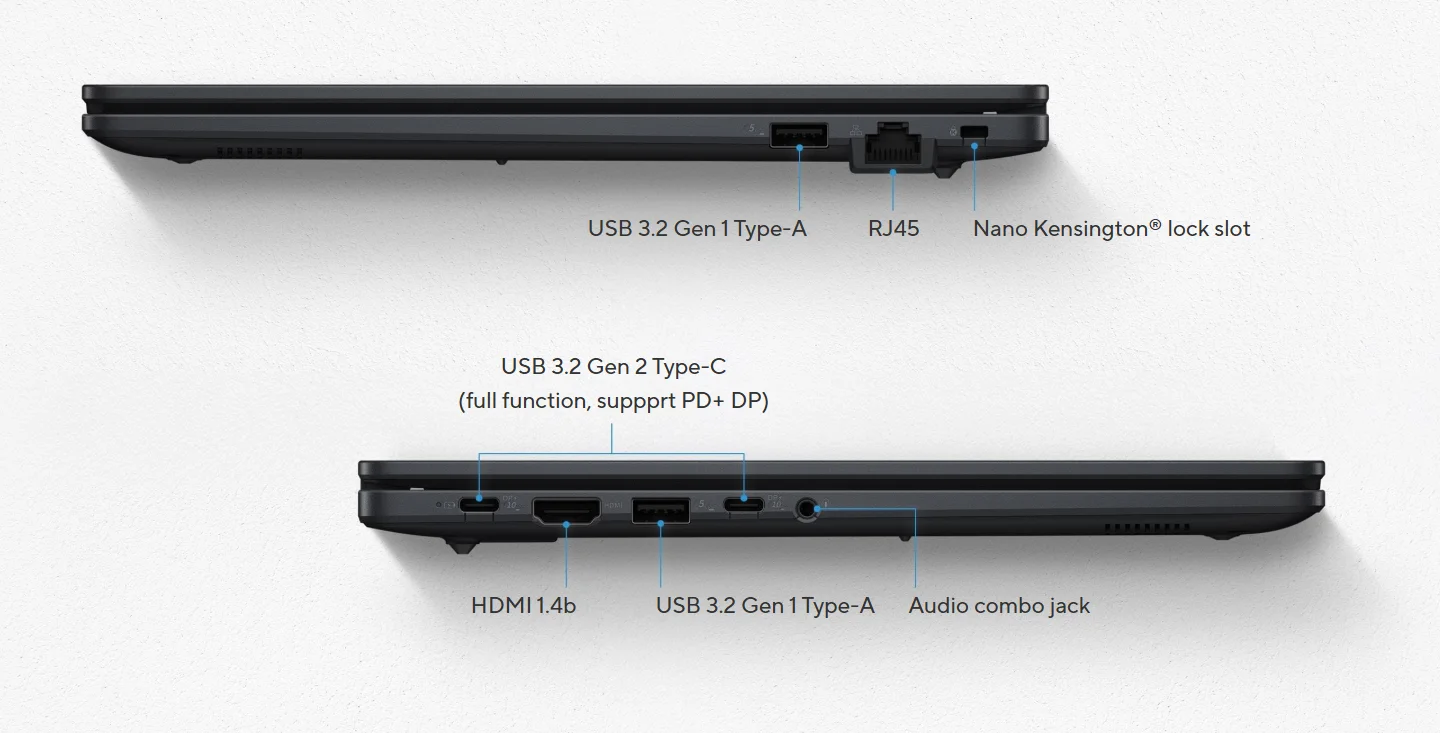 ports and slots ASUS ExpertBook B1 B1503CVA